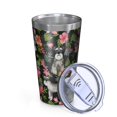 thumbnail image 2 of 16oz Tumblers Schnauzer with Pioneer Flower Stainless Steel Vacuum Insulated Double Wall Travel Tumbler Cups Mug with Lid and Straw,Cleaning Brush for Coffee,Tea, 2 of 4