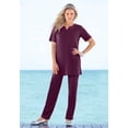 thumbnail image 2 of Roaman's Women's Plus Size Soft Knit Tunic With Notch Neckline, 2 of 6