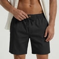 thumbnail image 2 of PIMSSY Men Shorts Lightweight Casual Linen Shorts For Summer Comfort And Relaxed Fit With Adjustable Drawstring And Side Pockets Solid Color Outdoor Male Breathable Bottoms, 2 of 5