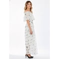 thumbnail image 3 of Roaman's Women's Plus Size Chiffon Off-The-Shoulder Maxi Dress, 3 of 3