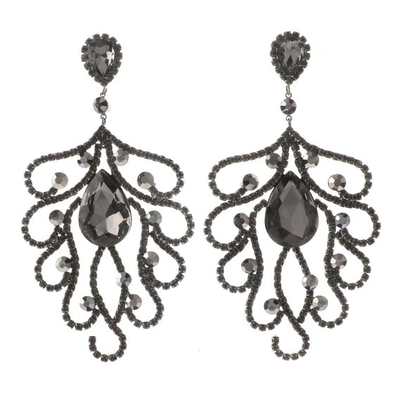 Large Crystal Post Earrings