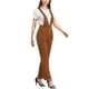 thumbnail image 2 of INSPIRAR CHIC Mono de Mujer Pantalones de Pierna Ancha con Bolsillos Laterales Tirantes Largos Color Marrón, 2 of 7