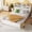 White, variant on Harper & Bright Designs Full Size Platform Bed with Bookcase Headboard, Wood Twin Bed Frame with Guardrails and LED Light for Bedroom, White
