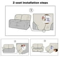 thumbnail image 7 of Super Stretch Recliner Sofa Slipcover with Pocket, 1 2 3 Seater Reclining Cover Non-slip Cats Dogs Furniture Protector Couch Covers-black-2 Seats(6pc), 7 of 7