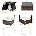 thumbnail image 2 of Gymax 7PCS Rattan Patio Sectional Furniture Set w/ 30'' Fire Pit Table & Navy Cushion, 2 of 6