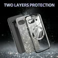 thumbnail image 2 of Casetego For Google Pixel 9A Case,Compatible with MagSafe,Clear Magnetic Glitter Gradient Sparkle Luxury Plated Soft TPU Bumper Full Camera Lens Protector,Black, 2 of 7