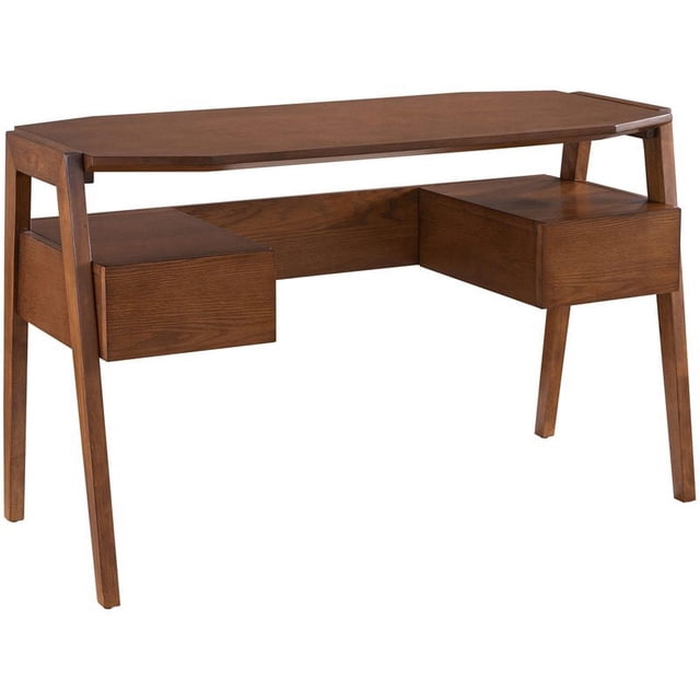Meubles SEI Clyden 2 Tiroirs Bureau en Tabac Noir