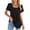 Black, variant on Fesfesfes T Shirts for Women's Fashion Solid Round Neck Short Sleeves Casual T-Shirt Top Ladies Tops And Blouses L(US:8)