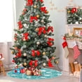 thumbnail image 4 of FMSHPON Light Blue Xmas Christmas Tree Skirt Stand Mat for Holiday Party Decoration Indoor Outdoor 48 inches, 4 of 6