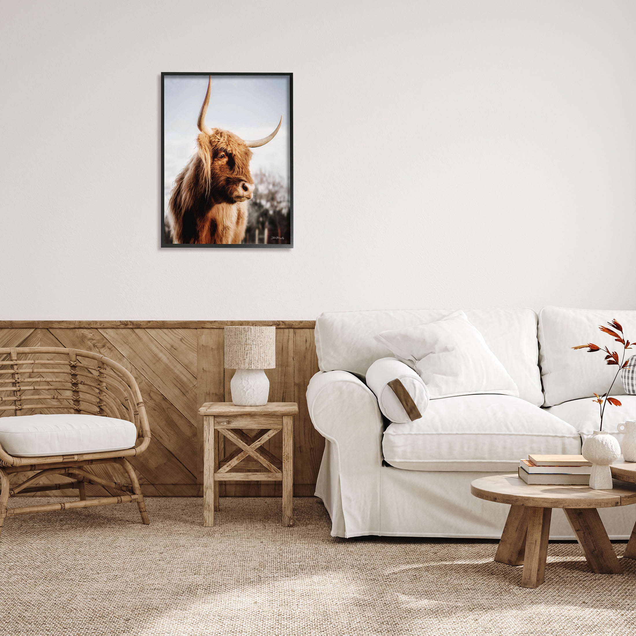 Cattle Gazing Rural Landscape Animals & Insects Photograph Black Framed Art Print Wall Art