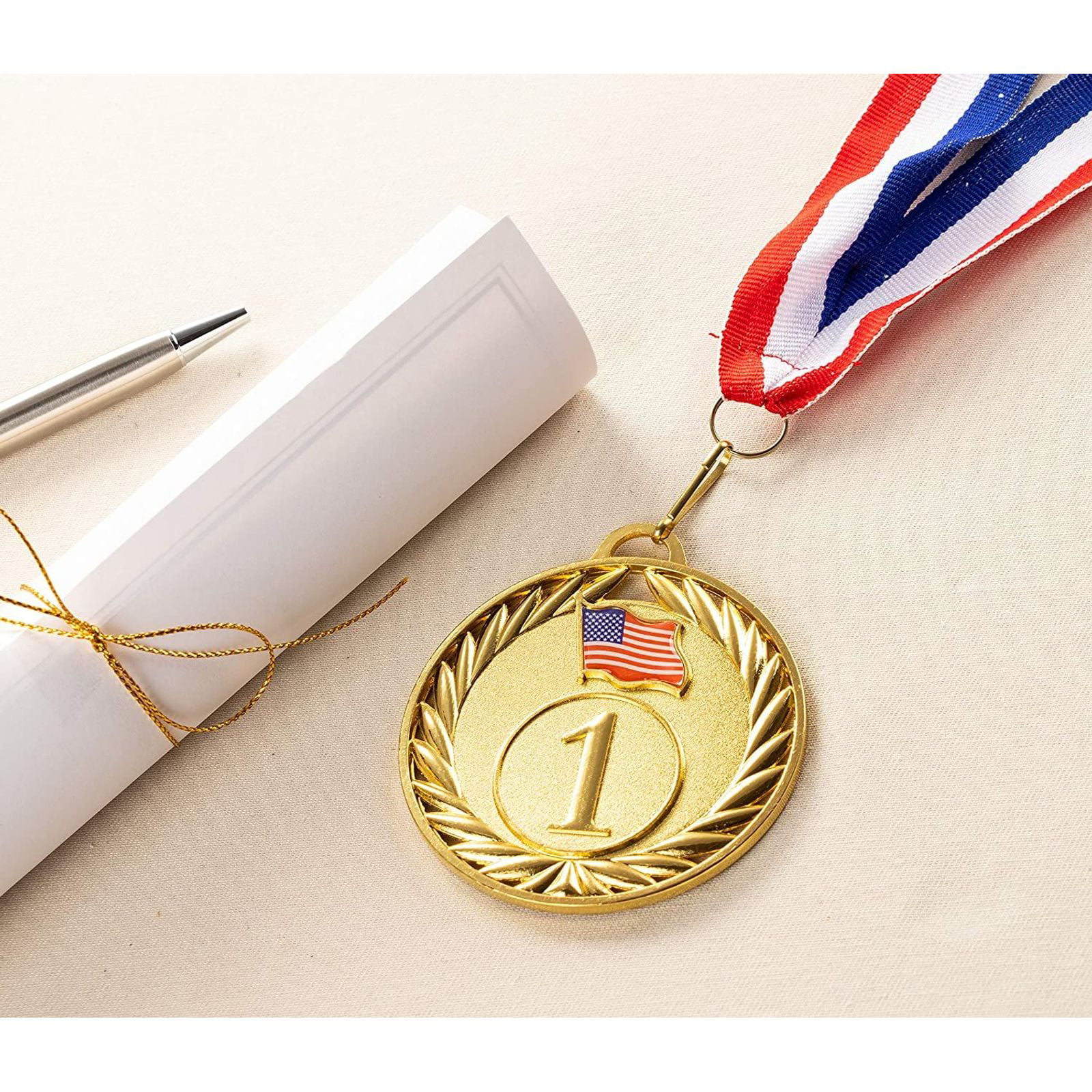 Winner Medals,60Pcs Metal Award Medals,Kids Plastic Gold Winner Gold Award Medals,Gold Silver Bronze Winner Award Medals Metal Medals Prizes with Neck Ribbon for Sports Competitions Spelling Bees 
