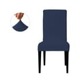 thumbnail image 2 of Enova Home 2 Pcs Ultra Soft Stretch Fabric Dining Chair Slipcovers Removable Anti-Dirty Fitted Furniture Protector (Dark Blue), 2 of 6