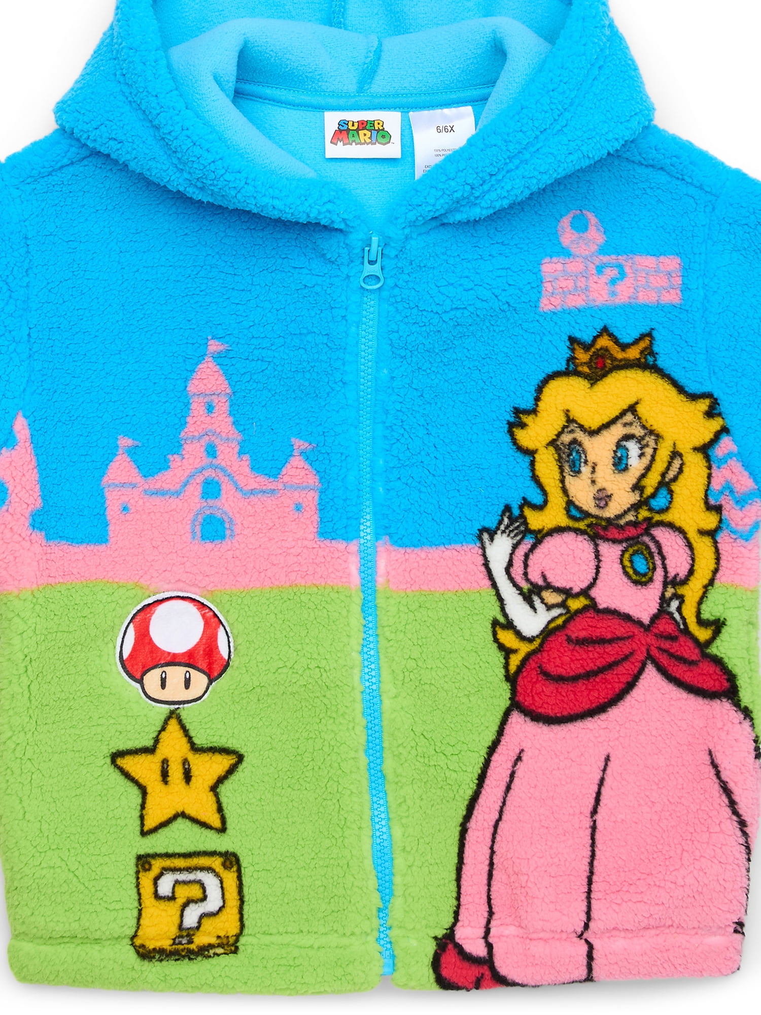 Super Mario Girls Princess Peach Plush Jacket, Sizes 4-12