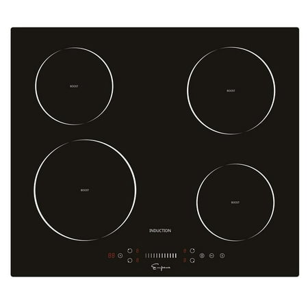 Empava 24” Electric Stove Top Induction Cooktop Vitro Ceramic Glass With 4 Burners Smooth Surface Black