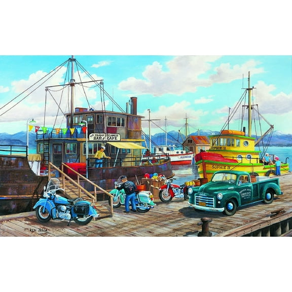 SUNSOUT INC - Homer Spit Harbor - 300 pc Jigsaw Puzzle by Artist: Ken Zylla - Finished Size 16" x 26" - MPN# 39963
