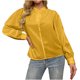 thumbnail image 1 of Mujeres clásico color sólido botón gasa manga larga suelta túnica Tops blusas camisa Pompotops FGAJ13909, 1 of 9