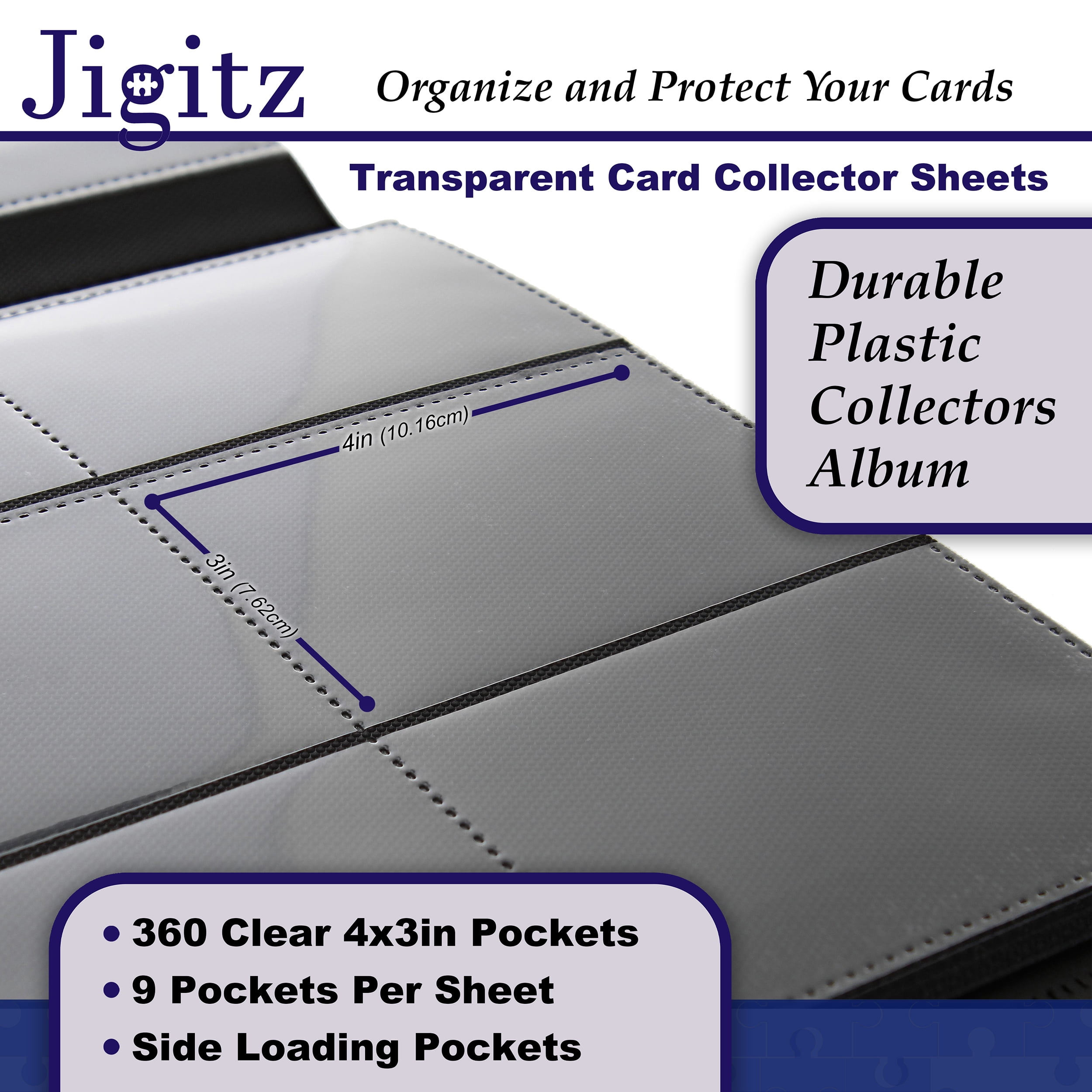 Jigitz Trading Card Binder with Sleeves - 20 Page Protective