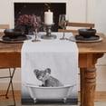 thumbnail image 2 of Table Runner Dresser Scarves 72 Inch Long, Cute Animal Australian Koala on the Bathtub Linen Dining Table Runners Retro Gray Art Tabletop Scarf for Wedding Holiday Party Kitchen, 2 of 7