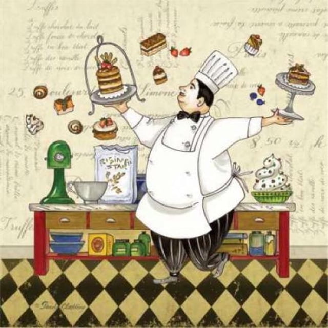 Gango Editions PDXGLA539SMALL Affiche de Pâtisserie de Chef par Pamela Gladding, 12 x 12 - Petit