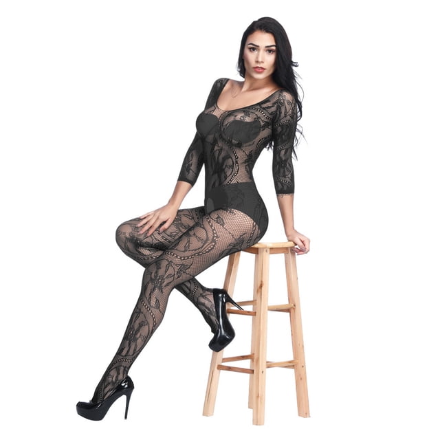 Pink Temptation New One-Piece One-Piece Fishnet Clothes Big Dragon Pattern Open-Off Sexy Lingerie W088