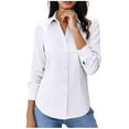 thumbnail image 6 of Binmer Women's Bottom Down Shirts with Long Sleeve, Ladies Fit Business Dress Shirts,Women's Plus White,Size M, 6 of 8