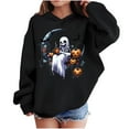 thumbnail image 2 of bbymog Halloween Girls Hoodies Size 14-16 Boys' Fashion Spooky Graphic Long Sleeve Hoodie Sweatshirt Fall Winter Kids Sweatshirts Black B 5 Years, 2 of 10