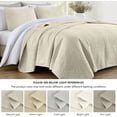 thumbnail image 5 of Chezmoi Collection Austin King Oversized Bedspread Set, 3-Piece Lightweight Microfiber Quilted Coverlet for All Seasons, Ivory, 5 of 9