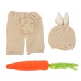 thumbnail image 2 of KAKOWELY juego de accesorios de disfraz de punto de lana, gorro de bebé de punto, decoración de zanahoria de Pascua, accesorio para fotos, 2 of 5