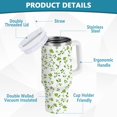 thumbnail image 4 of 40 oz Tumbler With Handle Stainless Steel Insulated Tumbler With Lid for Car Cup Holder Small Green Rose Pattern, 4 of 9