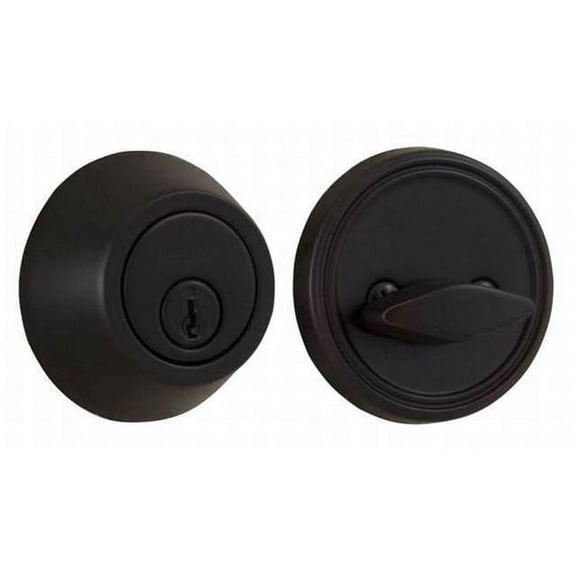 Single Cylinder Deadbolt with Adjustable Latch & Deadbolt Strike, Oil Rubbed Bronze