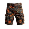 thumbnail image 2 of Men's Casual Loose Fit Multi-Pockets Military Cargo Shorts Camo Print Cargo Shorts with Multiple Pockets and Relaxed Fit Army Green L, 2 of 3