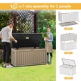 thumbnail image 4 of Dextrus 90 Gallon Lockable Resin Deck Box – Waterproof Outdoor Storage for Patio Furniture and Garden Tools, Stylish Black & Brown Design, 4 of 5