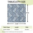 thumbnail image 2 of Blue Pioneer Flower and Paisley Pattern (3) Square Fitted Tablecloth with Elastic Edge,Square Table Cover,Washable Elastic Table Cover for Home Kitchen Party Decor 34"x34", 2 of 6