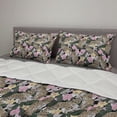 thumbnail image 2 of Savannah Comforter & Sham Bedding Set, Pattern of Exotic Flower Orchid and Jaguars Rainforest Jungle Wildlife Theme, 3 pcs Duvet Set Microfiber Filling Quilt, 5 Sizes, Multicolor, by Ambesonne, 2 of 4