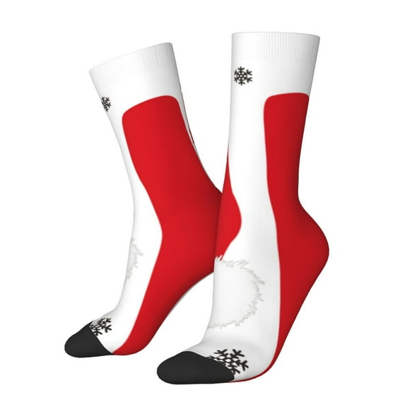 Logiee HOHOHO Christmas Print Adult Socks for Men & Women,Calf Socks, Ankle Socks,Boots Socks,Breathable Casual Sock,Unisex Crew Socks
