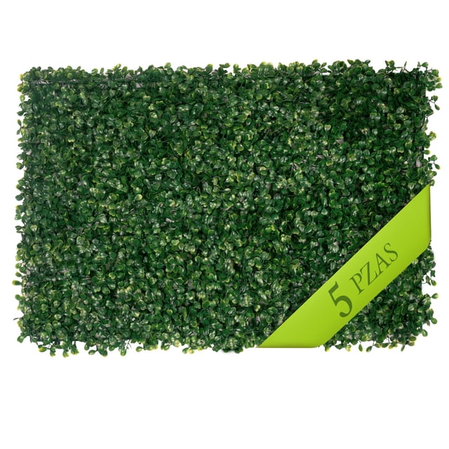 Muro Verde Follaje Artificial Sintético Pared 60x40cm 5 Pzs