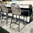 thumbnail image 5 of PURPLE LEAF Outdoor Bar Stools Set of 2, Rattan Woven Aluminum Boho Style with Back and Cushion, All-Weather, for Garden, Kitchen Island, Patio, 5 of 10