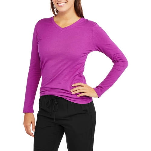 Faded Glory Womens' Long Sleeve V-Neck 