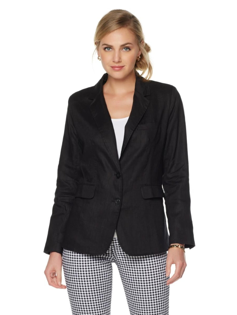 DG2 DG2 by Diane Gilman Linen Boyfriend Blazer