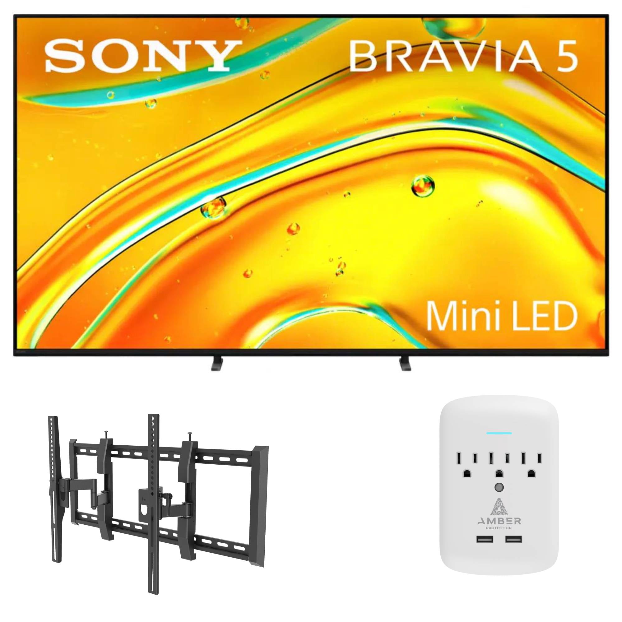 Sony K-65XR50 65" TV with TILT-EXTENSION-37-90 and 3-OUTLET-SURGE (2025)