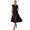 Black, variant on Women's Smocked Zip Front Cap Sleeve Dress 100% Polyester Sheer Bodice Unlined Easy Fit Everyday Wear Elegant Chic