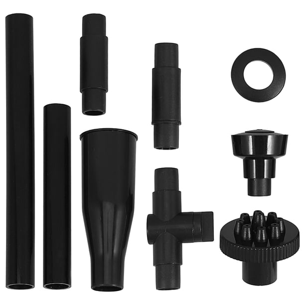 Kit de 9 boquillas para bomba de fuente, cabezal rociador para fuente de agua, cabezal rociador tipo hongo para estanque, bomba sumergible para piscina, color negro.