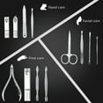 thumbnail image 5 of 12-Piece Stainless Steel Manicure Set with Nail Clipper & Fingernail Clipper, Pink Grooming Kit for Men & Women, 5 of 5