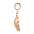 thumbnail image 2 of 14K Rose Gold 2D Casted Solid Open Back Textured Polished Finish Sea Turtle Charm Pendant, 2 of 4