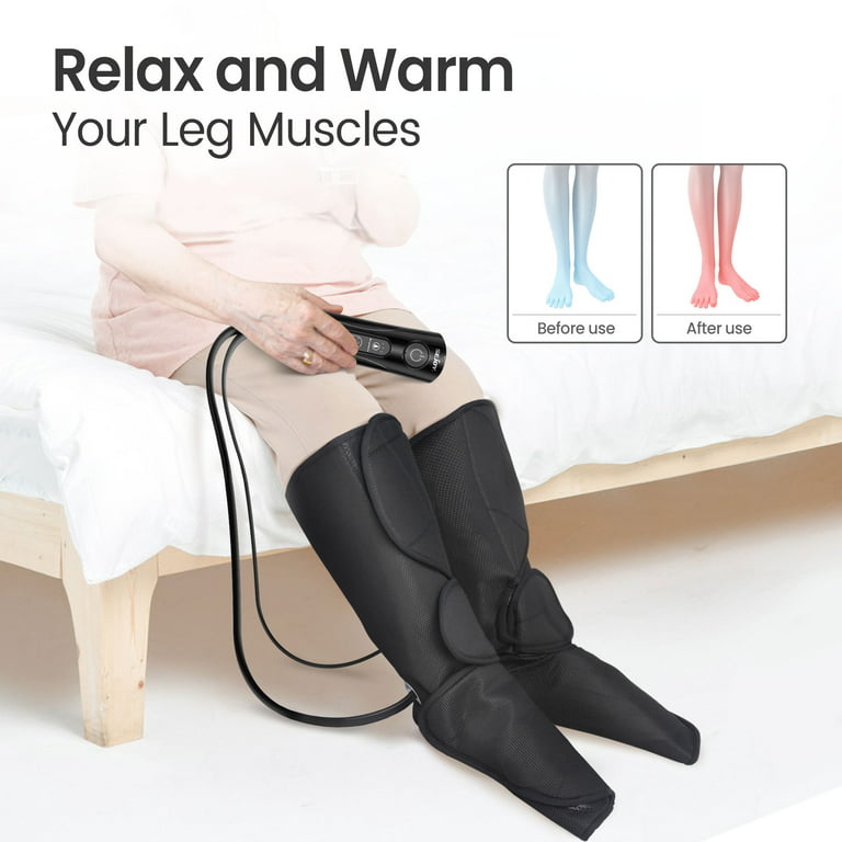 Sejoy Leg Massager with Heat & Air Compression, Foot and Calf Massage with  3 Modes 3 Intensities, for Circulation and Muscles Relaxation 
