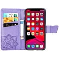 thumbnail image 2 of Wallet Case for iPhone, Embossed Butterfly Flower Premium PU Leather [Kickstand] [Card Slots] [Wrist Strap]Cover for iPhone, 2 of 7