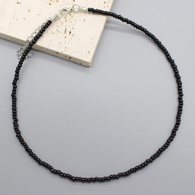 Collier Ras du Cou Simple Perles de Graines Femmes Charme Mode Coréenne Chaîne Col Boho Fait Main Bijou Cadeau