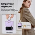 thumbnail image 3 of Allytechgroup Galaxy Flip 3 Case with Ring Holder Stand, Premium PU Leather Stylish Shockproof Anti-Scratch Portable Phone Case Cover for Samsung Galaxy Z Flip 3, Purple, 3 of 10