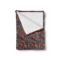 thumbnail image 2 of Colorful Soft Flannel Fleece Throw Blanket, Oriental Design of Botanical Items Eyes and Geometric Shapes Feels, Cozy Plush for Indoor and Outdoor Use, 70" x 90", Multicolor, by Ambesonne, 2 of 5
