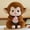 Brown, variant on Brown 8.7 Inch Brown Simulation Monkey Plush Toy With Peach Soft Stuffed Animal Cute Doll For Kids Soothing Sleep